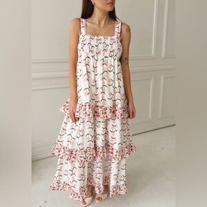 LOVELO STRAWBERRY FIELDS MAXI DRESS